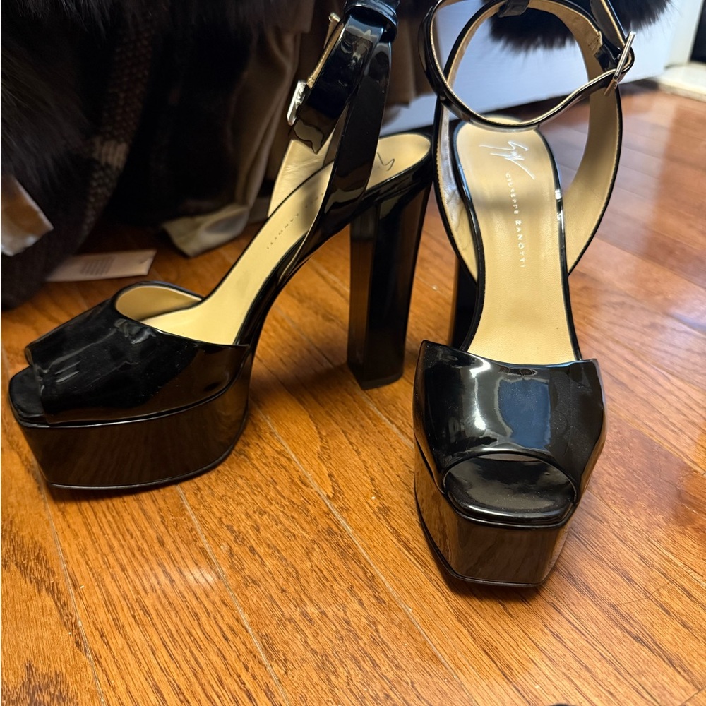 Giuseppe Zanotti Betty Black Platform Heels size 39 - Picture 3 of 6
